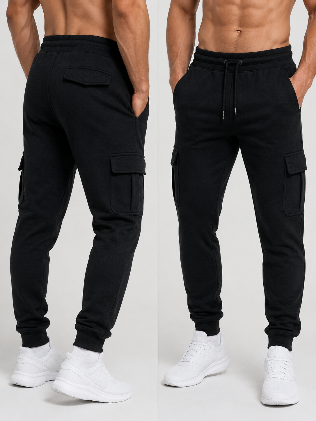 Urban Classics Herren Hose schwarz Kordelzug, Herren Jeans Taschen, Streetwear Hose Herren