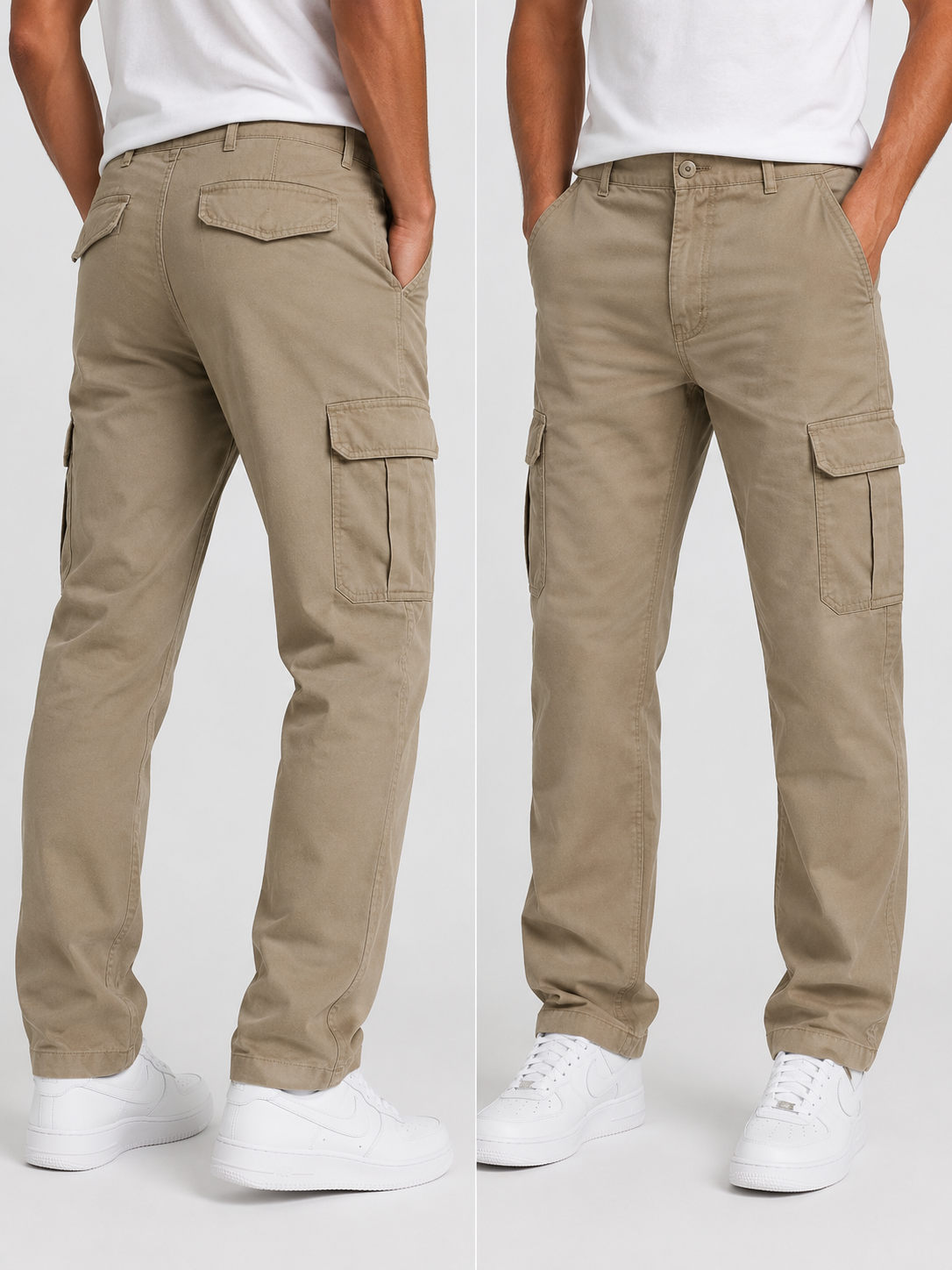 Urban Classics Herren Jeans beige, Straight Fit Jeans Herren, beige Freizeithose Herren