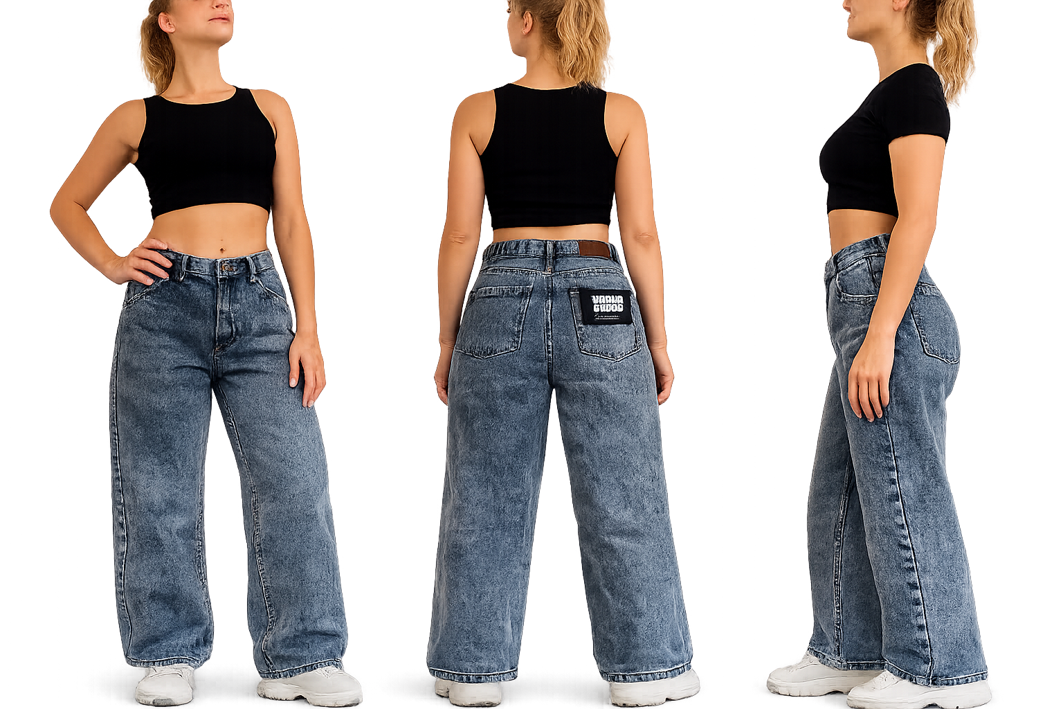 Bequeme Damen Jeans von URBAN CLASSICS in Blau mit sportlichem Kordelzug und Reißverschluss. Ideal für einen lockeren Streetwear-Look mit bequemem Sitz.