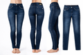 Fornarina Damen Jeans Skinny Slim Fit Stretch Blau mit Nieten