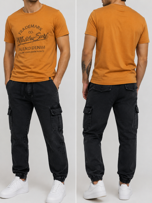 BLEND BHamatus T-Shirt Herren, Rundhals Shirt Baumwolle, Herren Basic T-Shirt