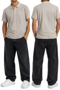 BLEND Herren  Poloshirt Baumwolle, Herren Polo Grau Beige
