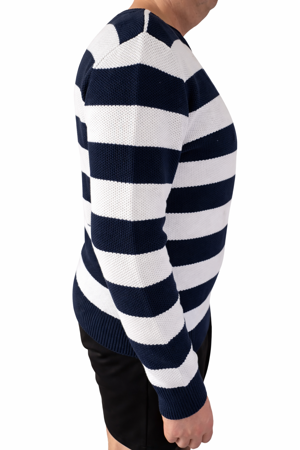 Esprit Herren Pullover Weiß-Blau Gestreift – Strickpullover