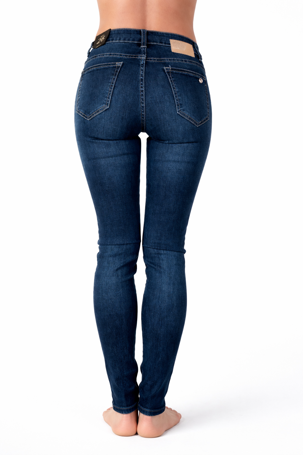 Fornarina Damen Jeans Skinny Slim Fit Stretch Blau mit Nieten