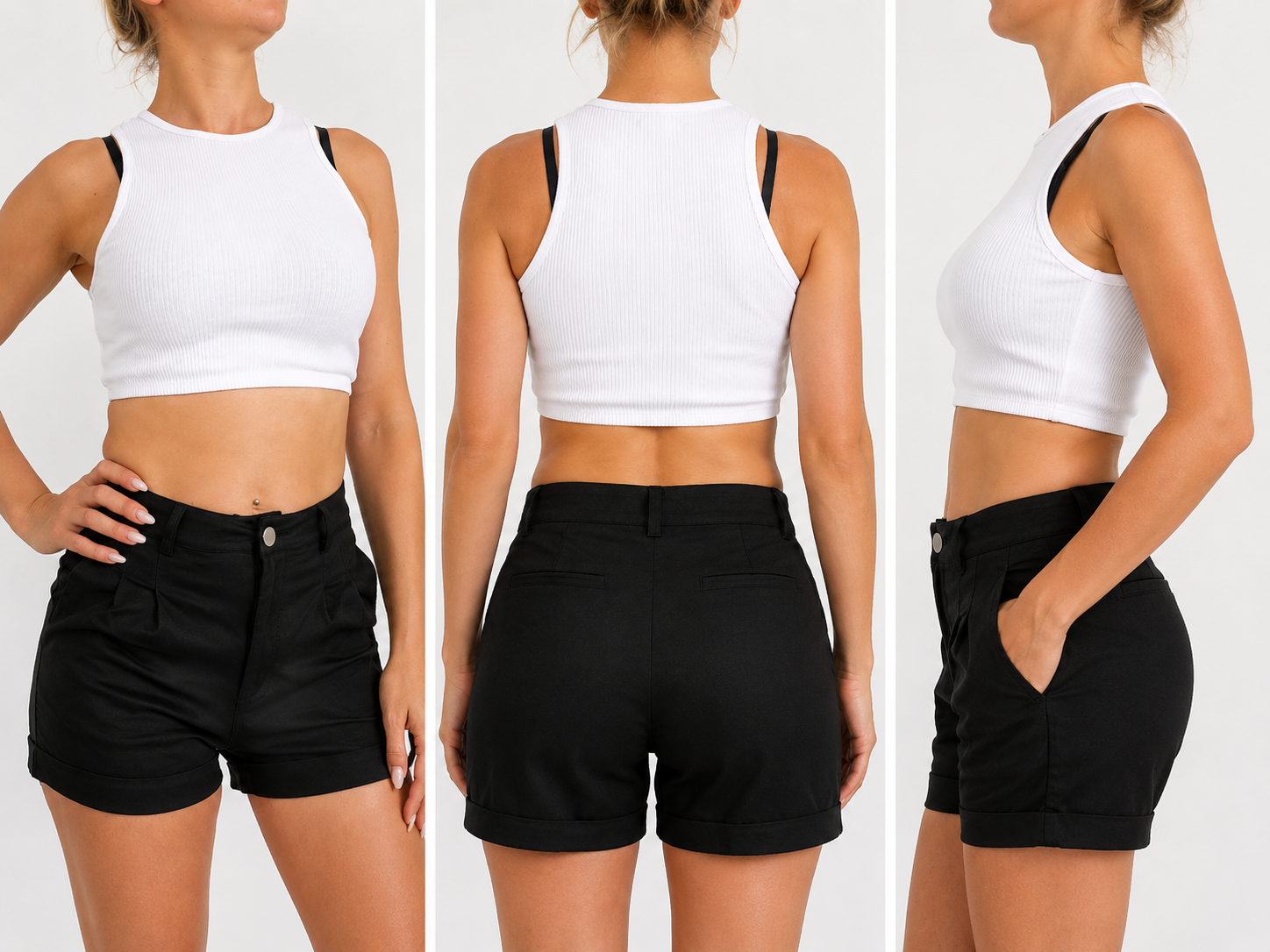 ZEGY Crop Top Damen, geripptes Tank Top, ärmelloses Baumwoll Top Damen
